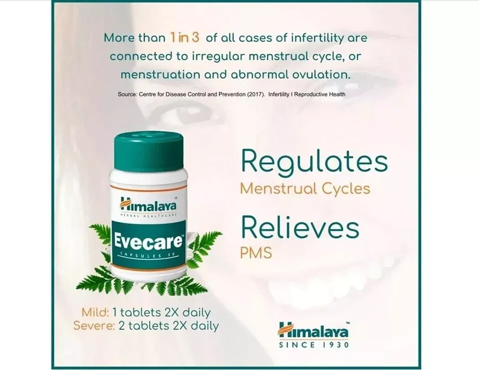 Himalaya Evecare Capsules Menstrual Relief 15 Boxes (450 Caps) Exp 03/2027