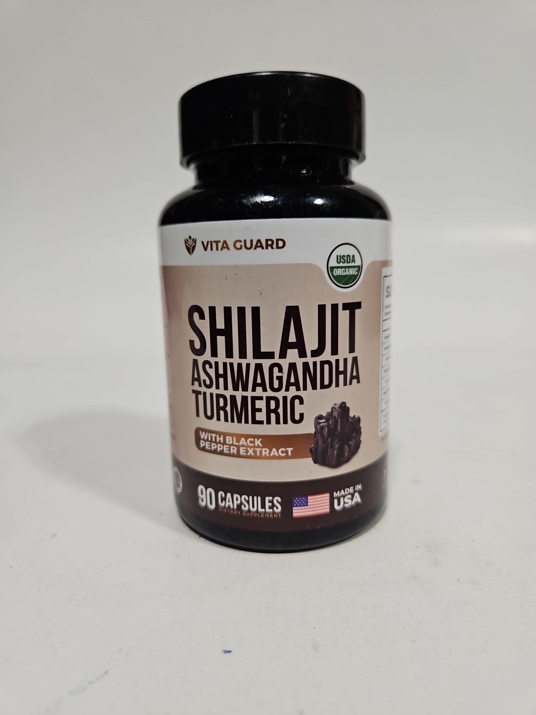VitaGuard Shilajit Ashwagandha Turmeric 1610mg 90 Vegan Cap High PotencyExp 1/27
