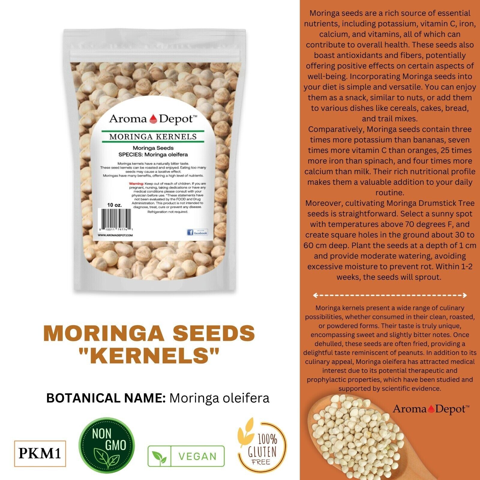1lb Moringa oleifera Leaf Powder 100% Pure Natural Superfood Gluten Free