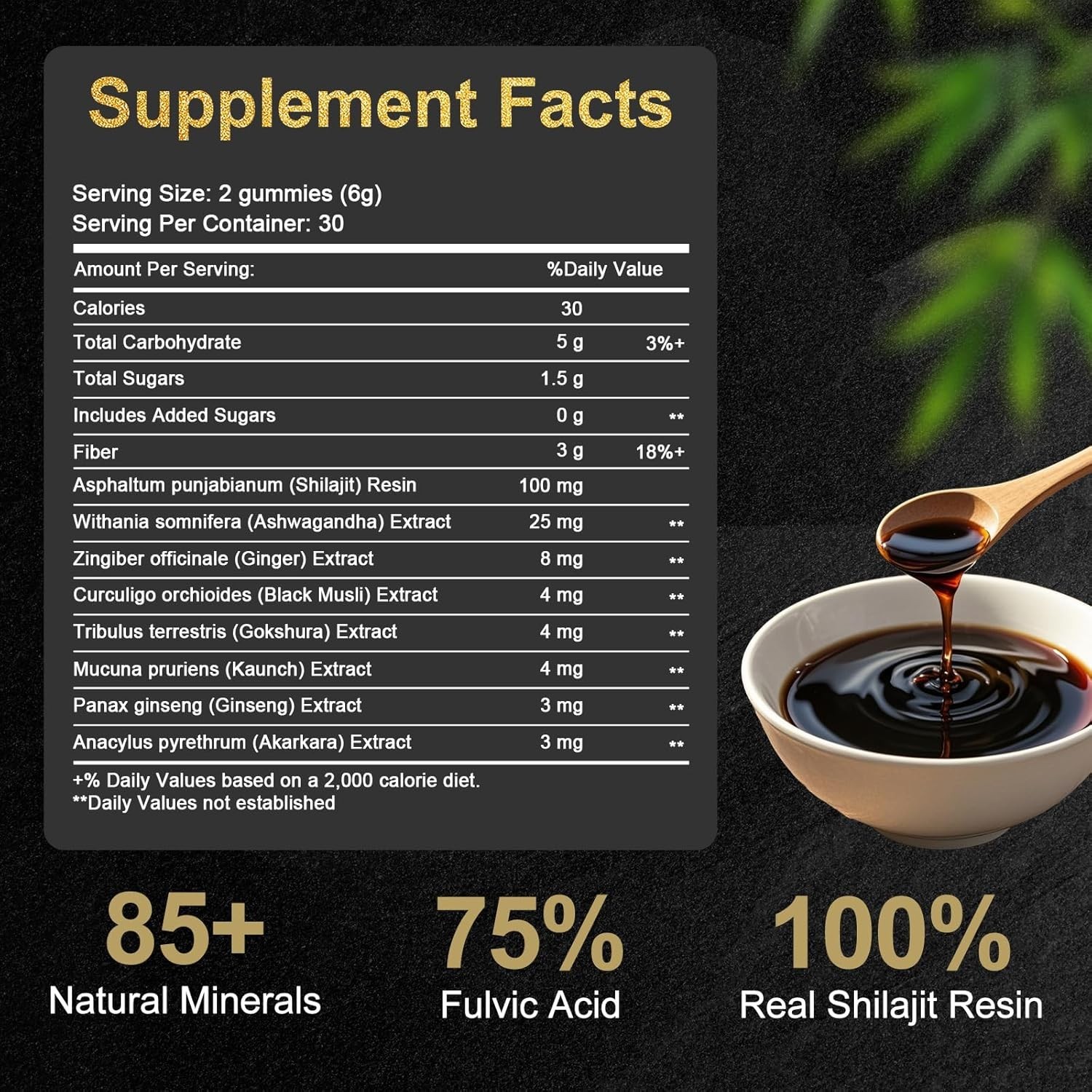 Shilajit Gummie, Himalayan Natural Shilajit Gummies, No Added Sugar with Ashwaga