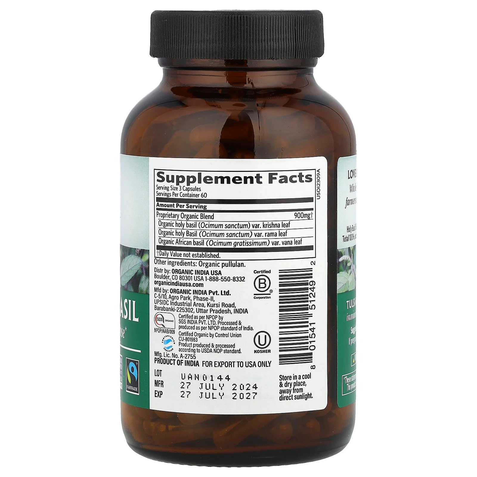 Tulsi-Holy Basil, 180 Vegetarian Caps