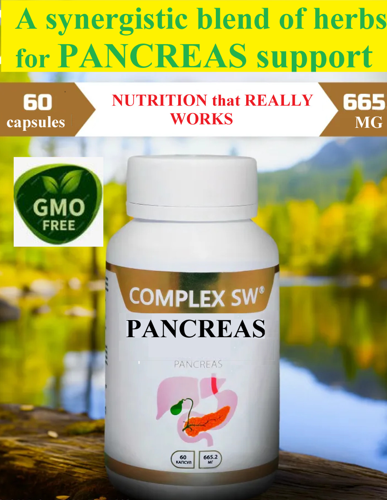 PANCREAS CLEANSE/REVITALIZER & DETOX FORMULA WITH PAPAIN ENZYME, BROMELAIN, VIT