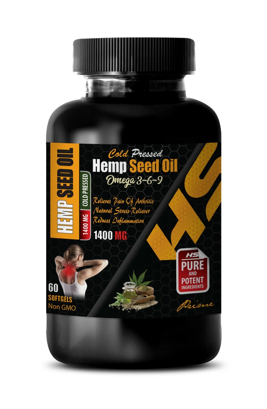 hemp oil – ORGANIC HEMP SEED OIL 1400mg – menopause support – 60 Capsules