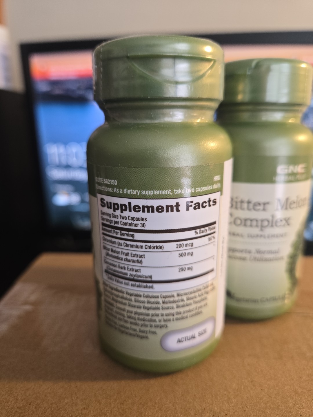 2x-GNC Bitter Melon Organic Herbal Blood Sugar Glucose Support 60 Caps Exp 12/26