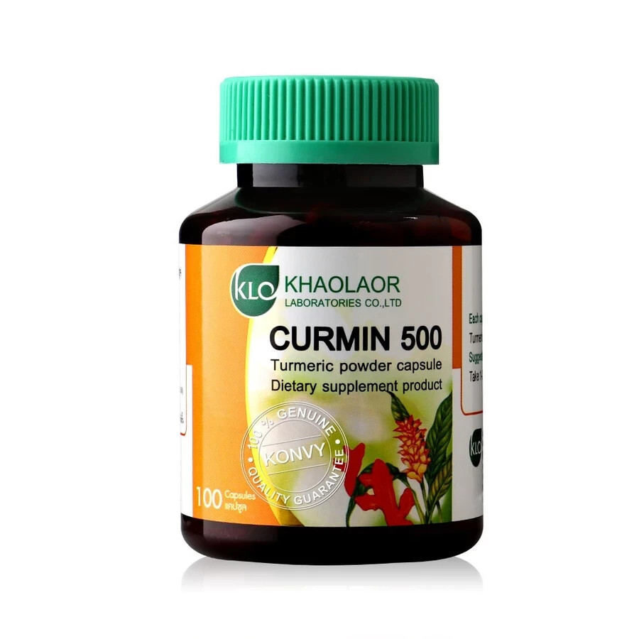 Khalaor Curmin 500 mg. Turmeric capsules (100Caps)