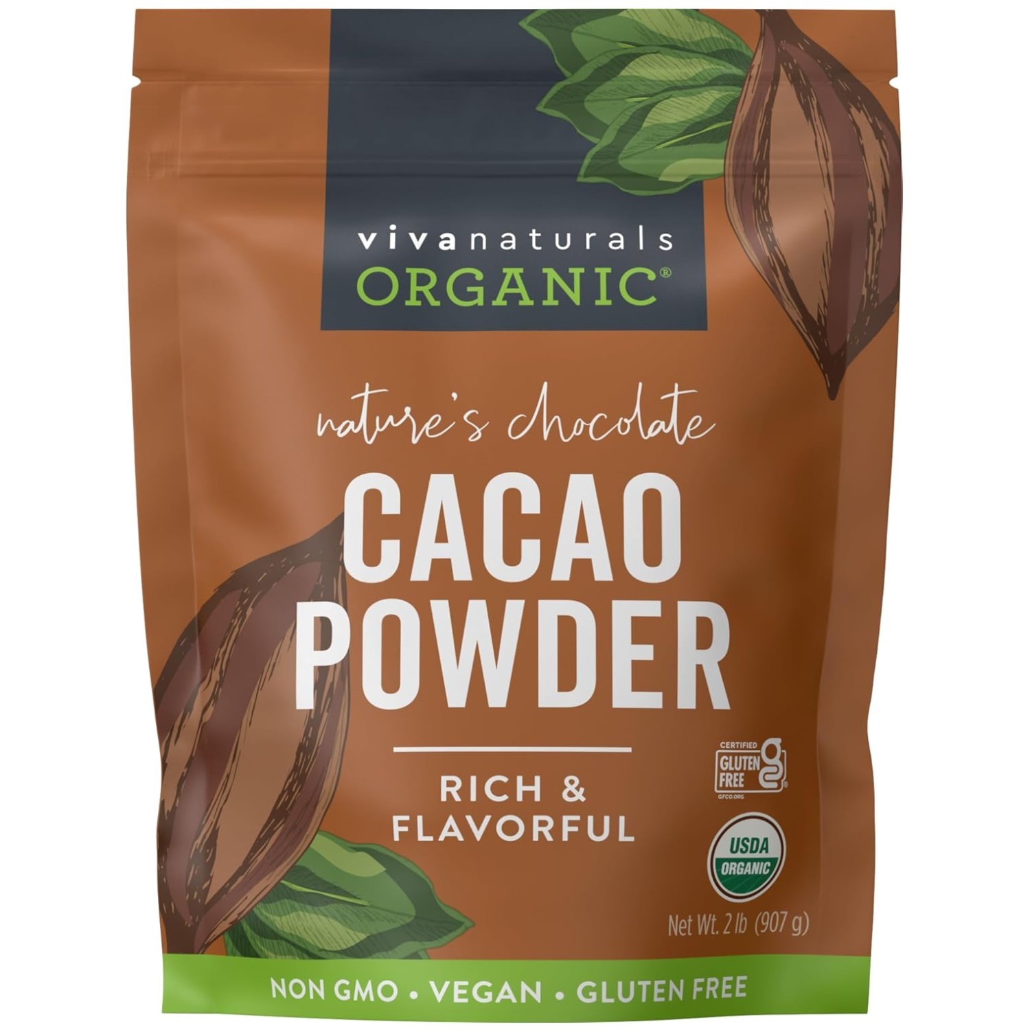 Organic Unsweetened Cacao Powder, 2 lb – Baking & Smoothies