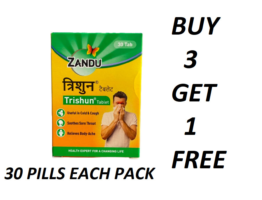 Zandu Trishun Tablets Trisun Ayurvedic helps strengthen the Immunity 30 PILLS