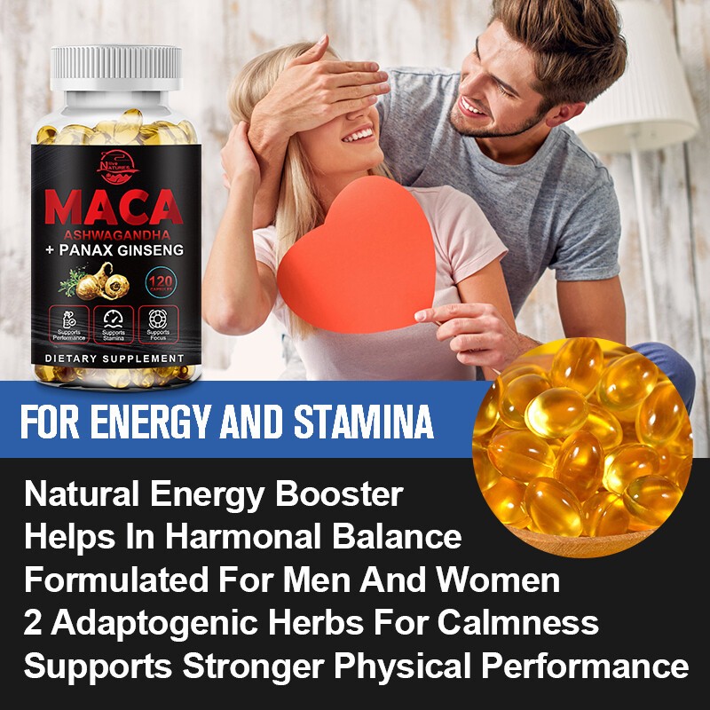 Maca + Ginseng Highest Potency Available 14,400mg Supports Desire Stamina 120CT