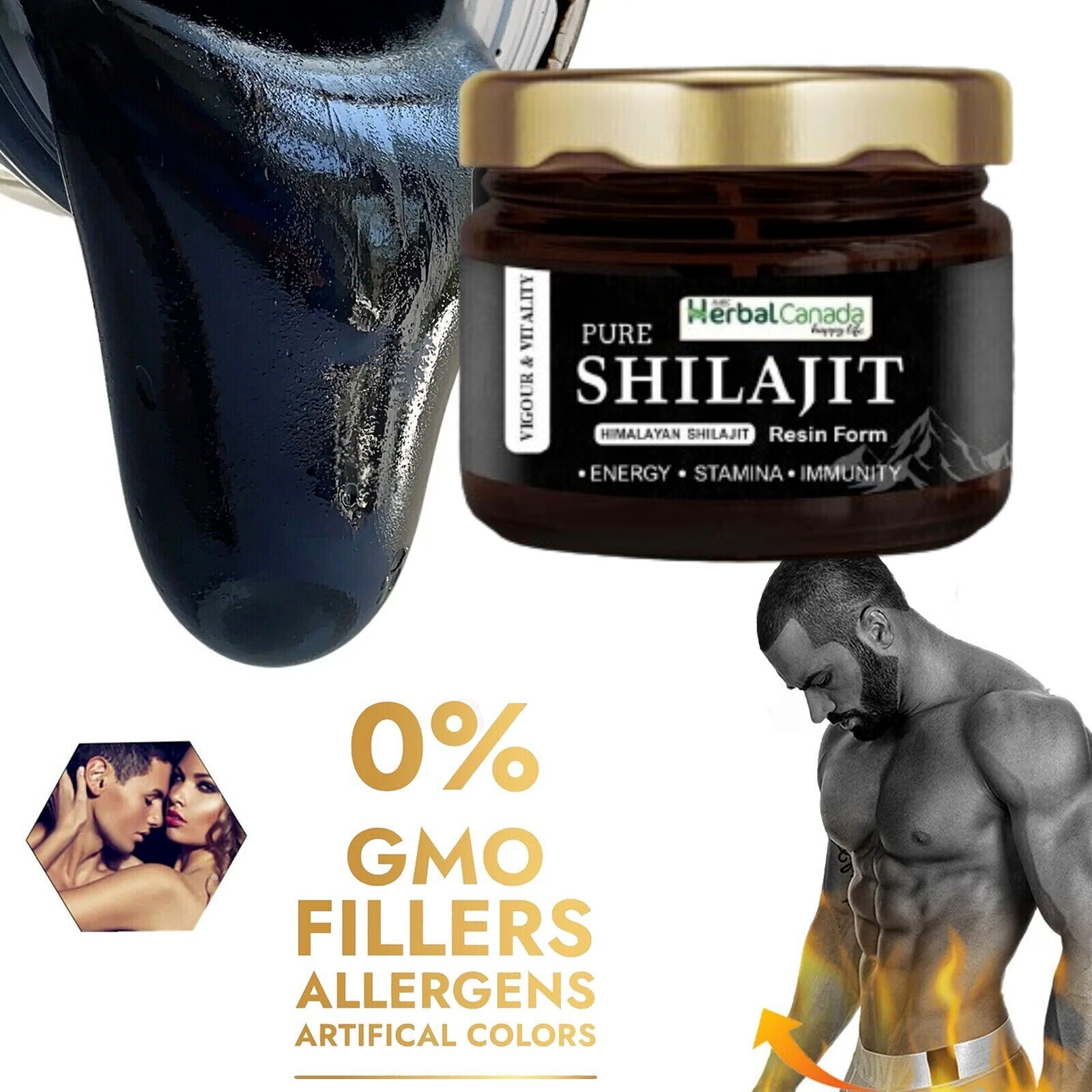 Himalayan Shilajit Soft Resin Lab Certified Extreme Potent Fulvic Acid 20g Jar