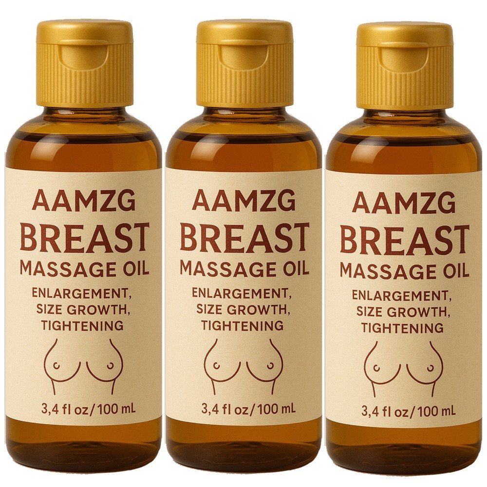 (PACK 3 )AAMZG Herbal Breast Massage Oil – Natural Skin Estrogen Body Oil 100ML