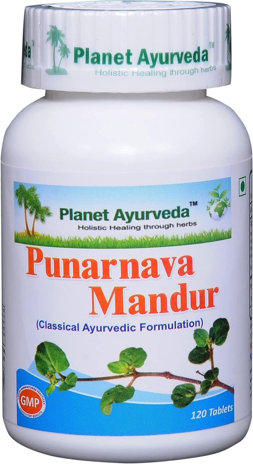 Planet Ayurveda Punarnava Mandur (120 Tablets) 100% Herbal & Ayurvedic