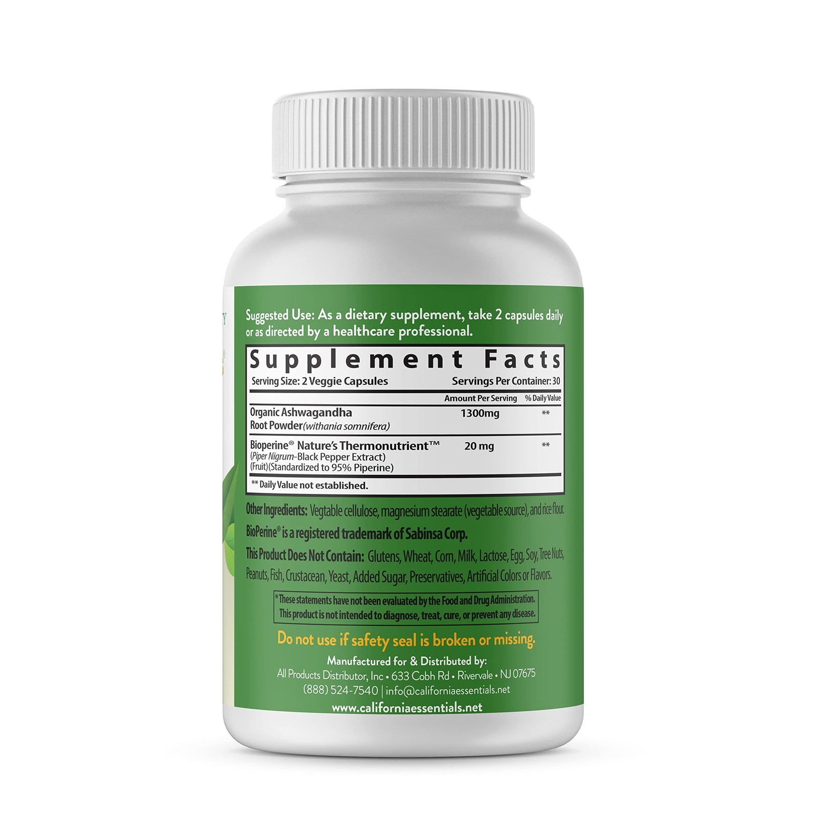 Best Ashwagandha Organic Caps Anxiety Stress support Relief Calm Focus Boost