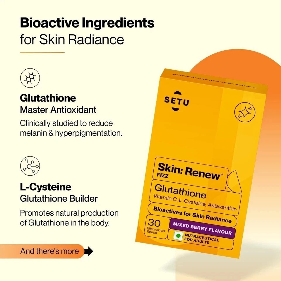 Setu Skin Renew Glutathione Effervescent Tablets Pack of 4