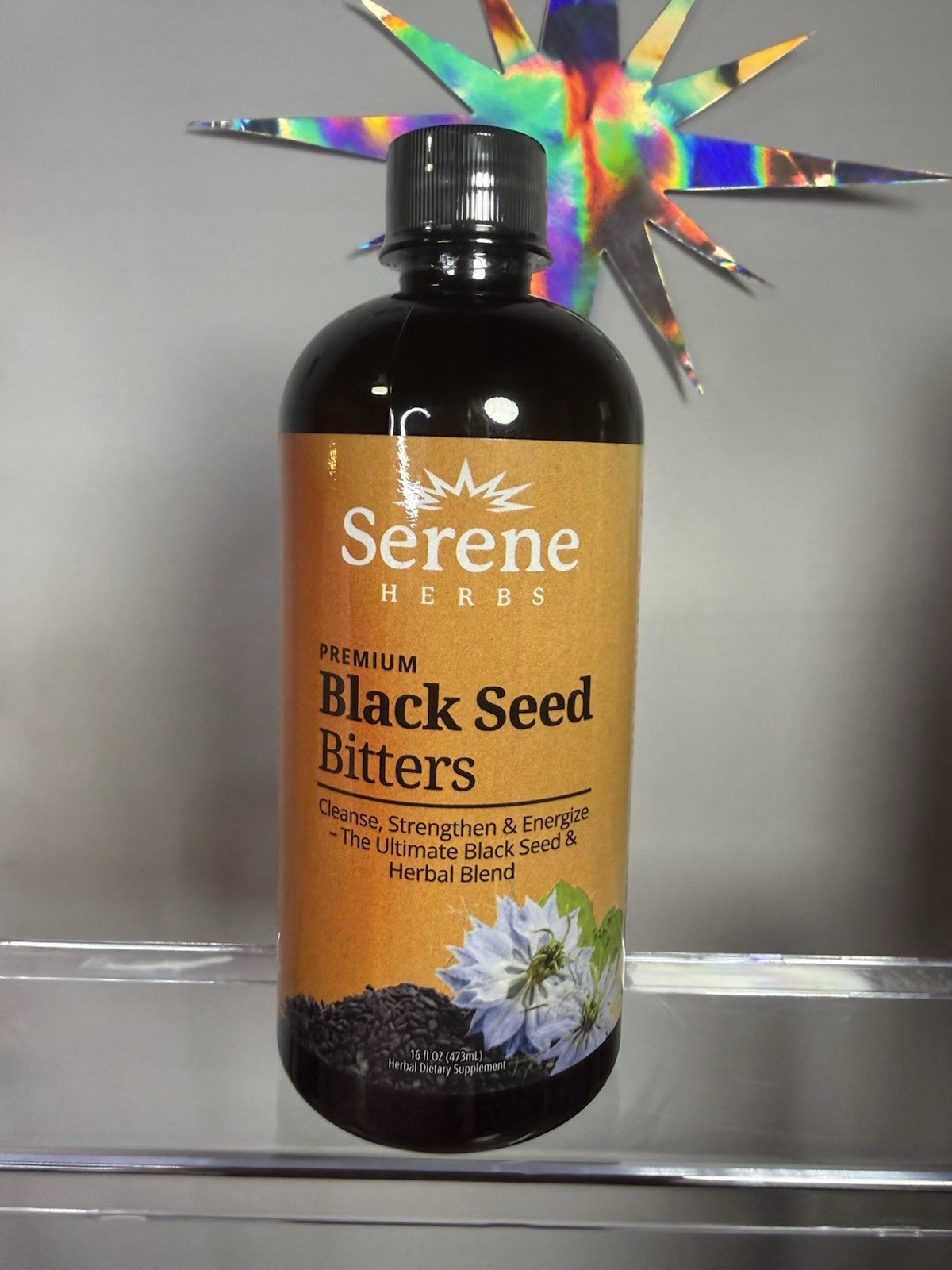 Serene Herbs Black Seed Bitters Liquid Supplement No Alcohol No Fillers 16 fl oz