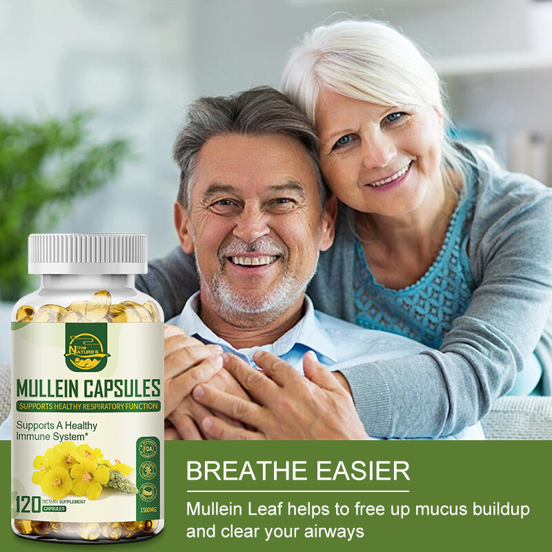 3 X 120 Mullein Leaf Capsule For Lung Cleansing&Detox Herbal Dietary Supplement