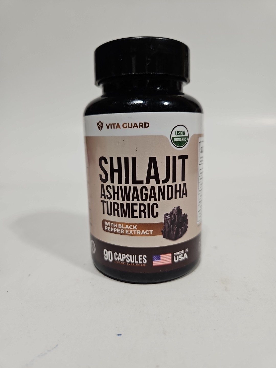 VitaGuard Shilajit Ashwagandha Turmeric 1610mg 90 Vegan Cap High PotencyExp 1/27