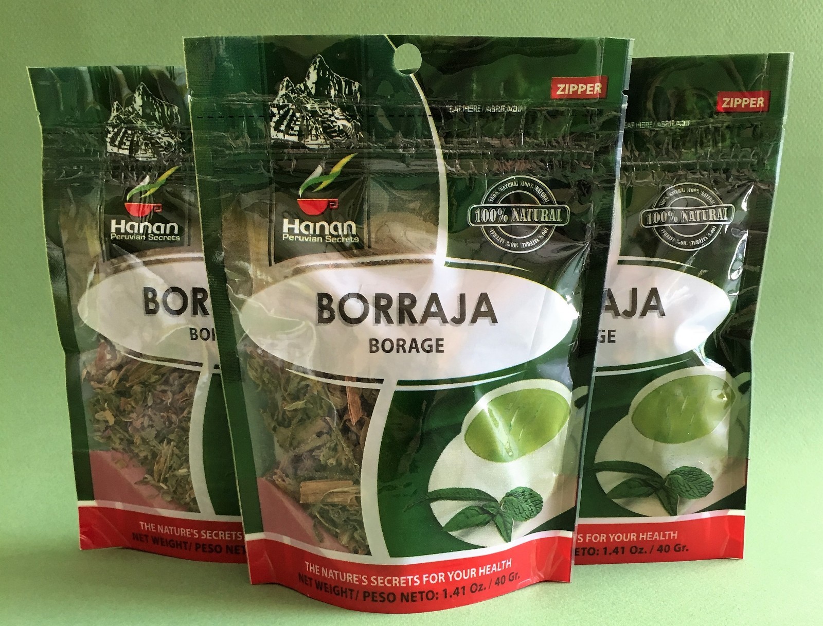 Borraja Hierba (Borage Herbs) 3 Bags (40 grs/Bag)