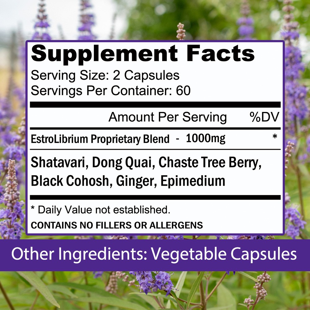 Estrolibrium Balance Capsules Enhanced Energy Eases Menopause Symptoms 30-120 CT