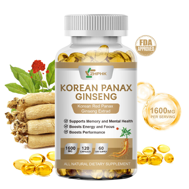 Korean Red Panax Ginseng Extract 1600mg 120 to 480Caps High Strength Ginsenoside