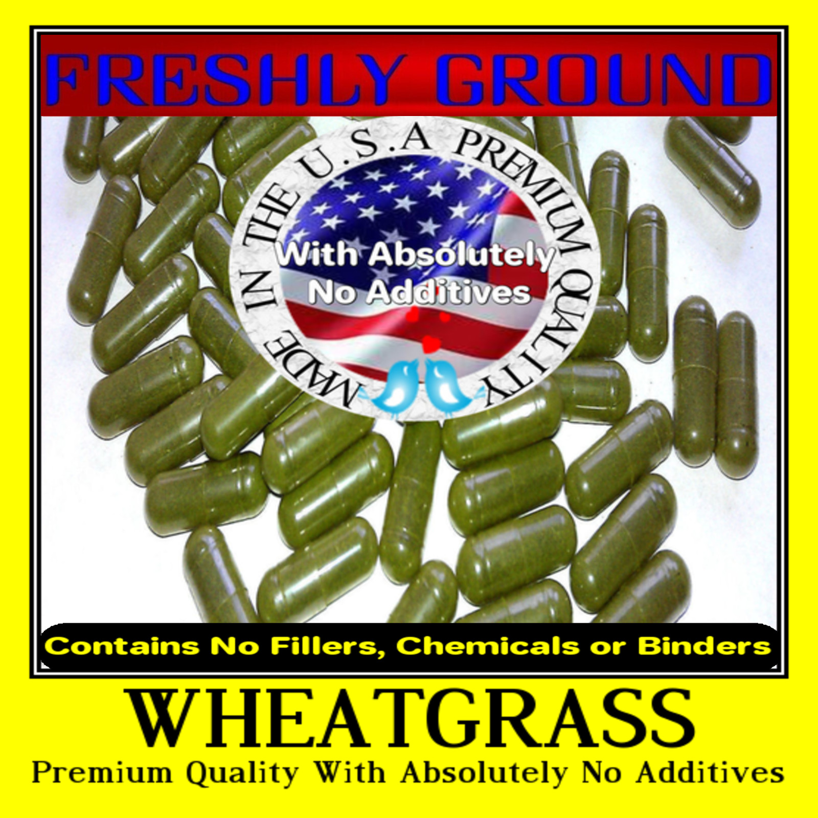 WHEATGRASS With Absolutely No Additives Chlorophyll High Potency 100 V Capsules