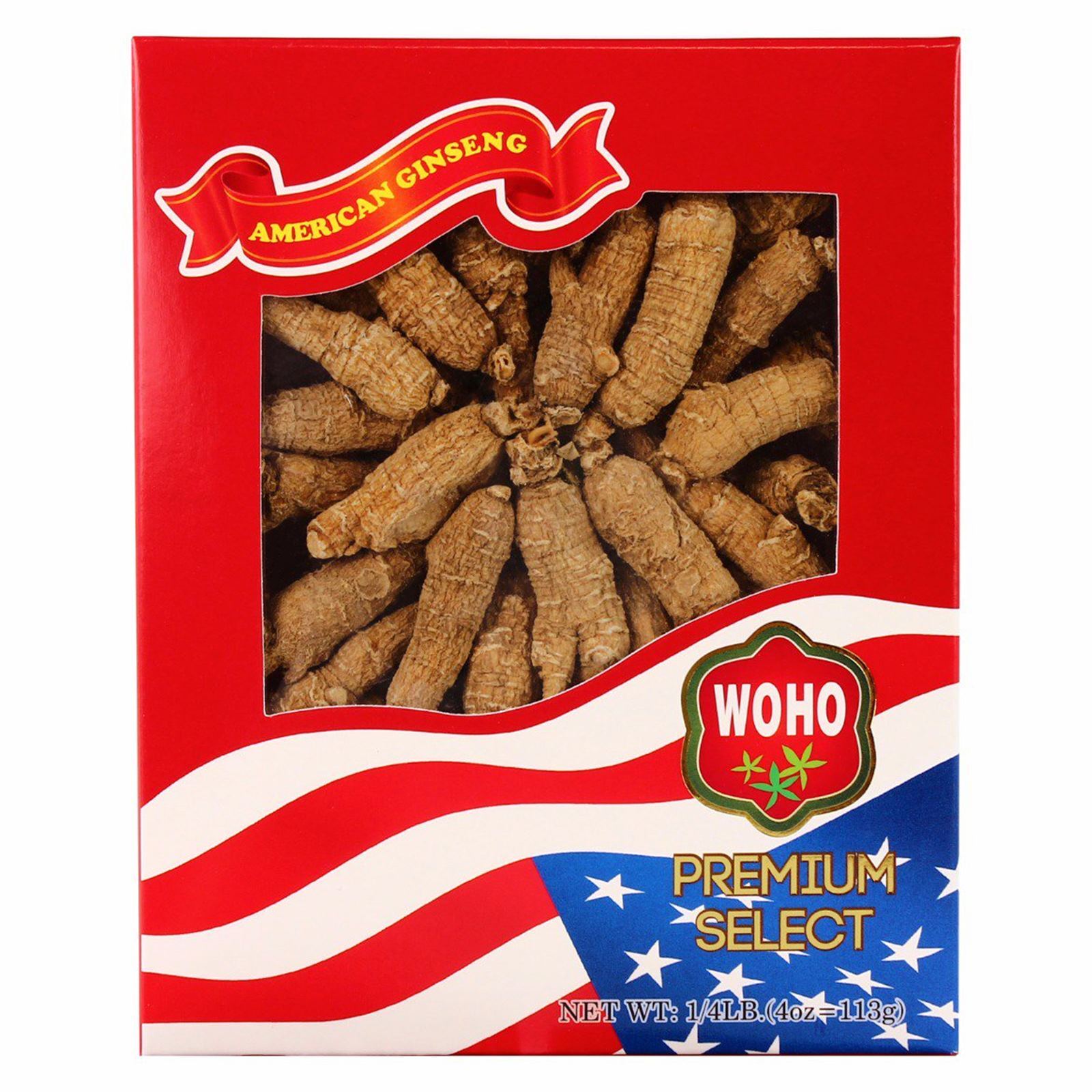 WOHO Cultivated American Ginseng 1134 Short Medium Small 4 oz Box