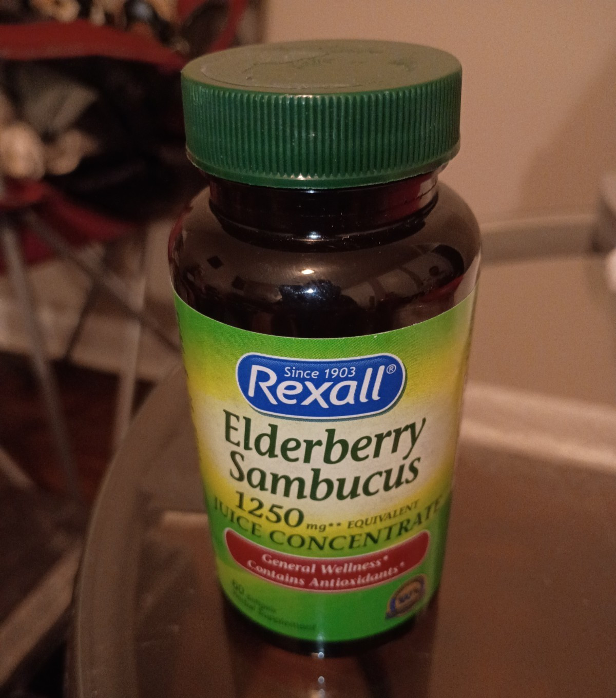 Rexall Elderberry Sambucus 1250mg Antioxidant Wellness Supplement 60 Softgels