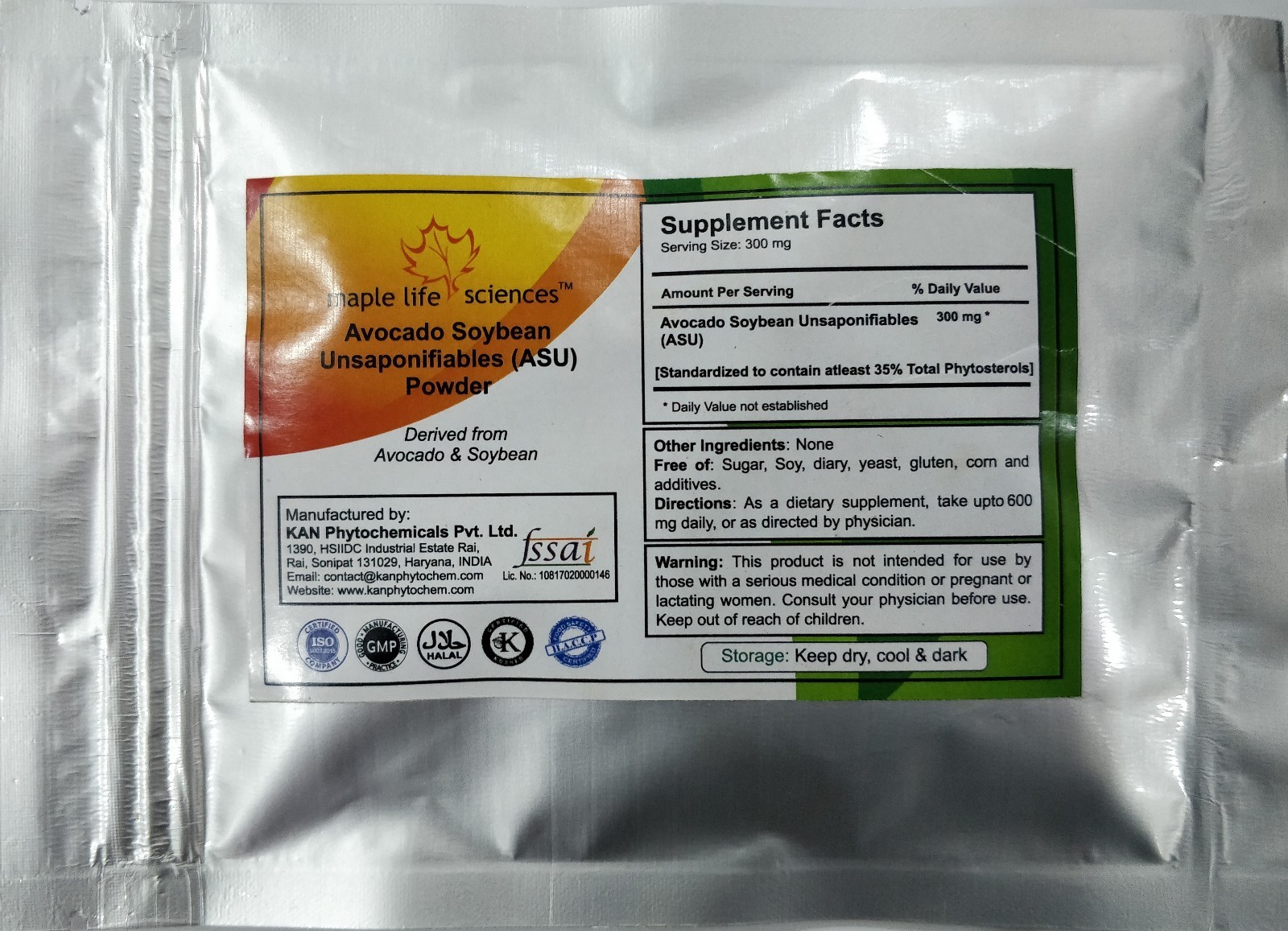 Avocado Soybean Unsaponifiables (ASU) 35% Phytosterols Slows Osteoarthritis