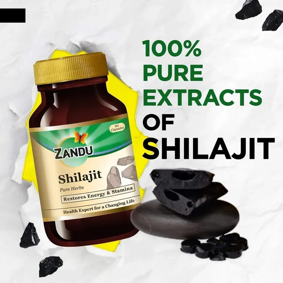 Zandu Shilajit (60 Caps) Ayurvedic Helps in Improving Strength Stamina Vitality