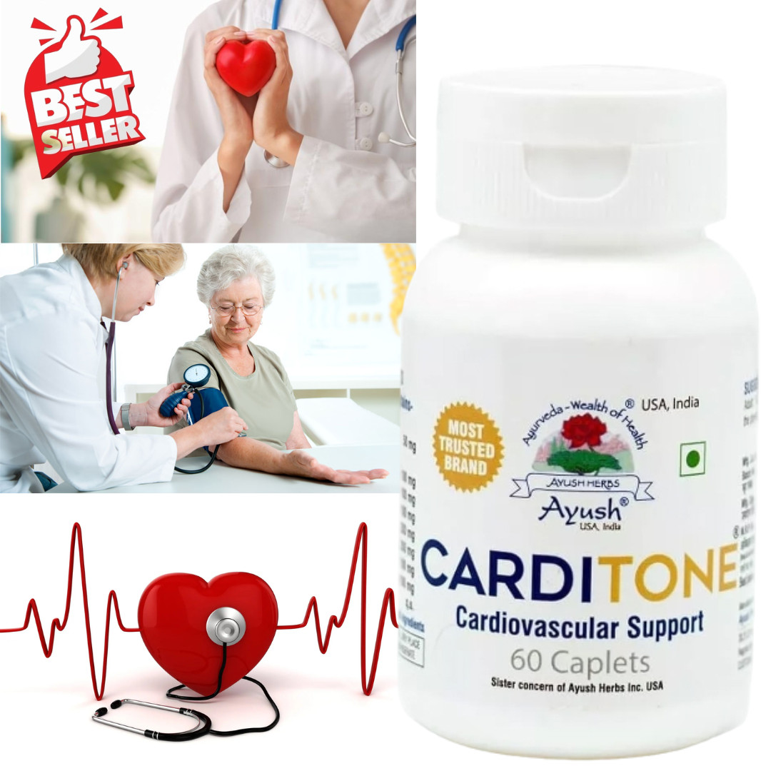 New Carditone Ayush Herbs 60 Caplet for Cardiovascular & Hypertension Support