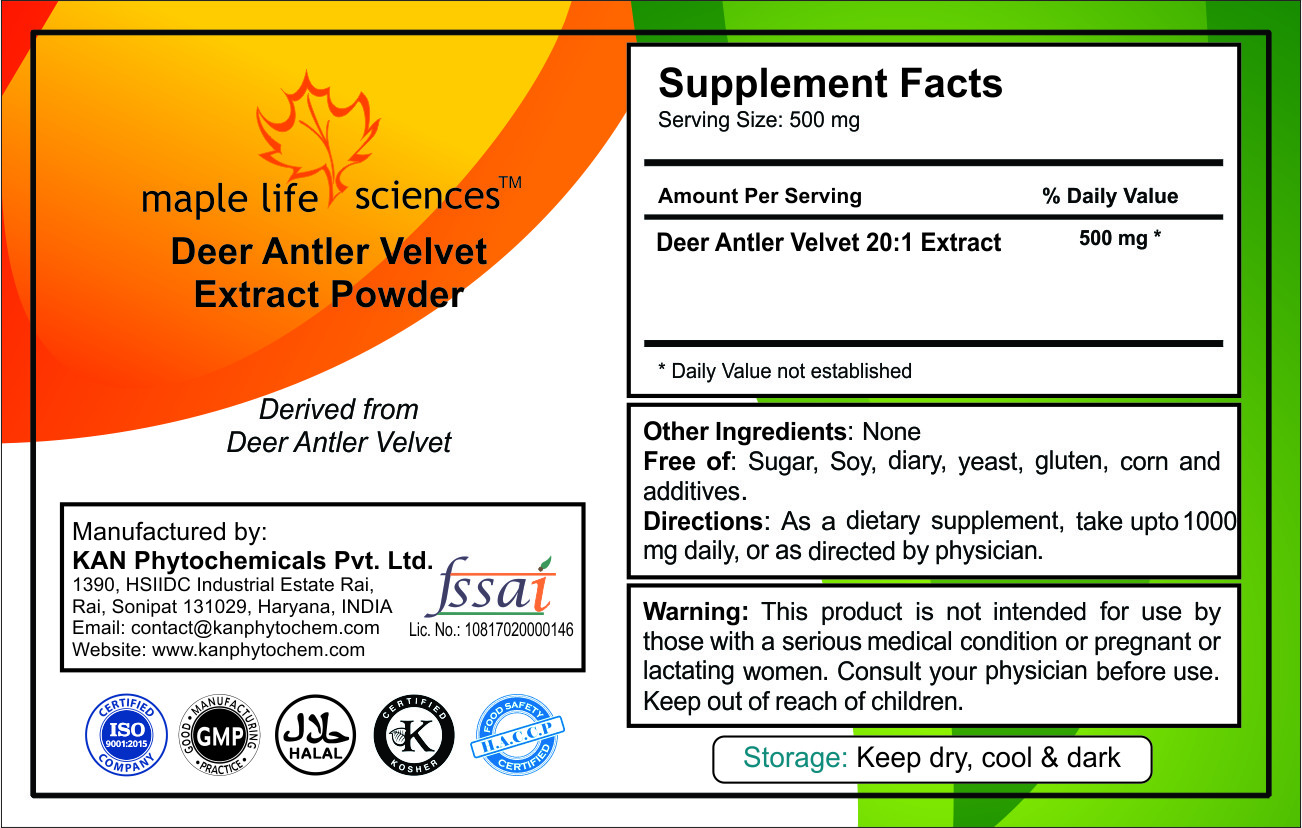 Deer Antler Velvet 20:1 Extract Powder Pure & High Quality Extract Powder