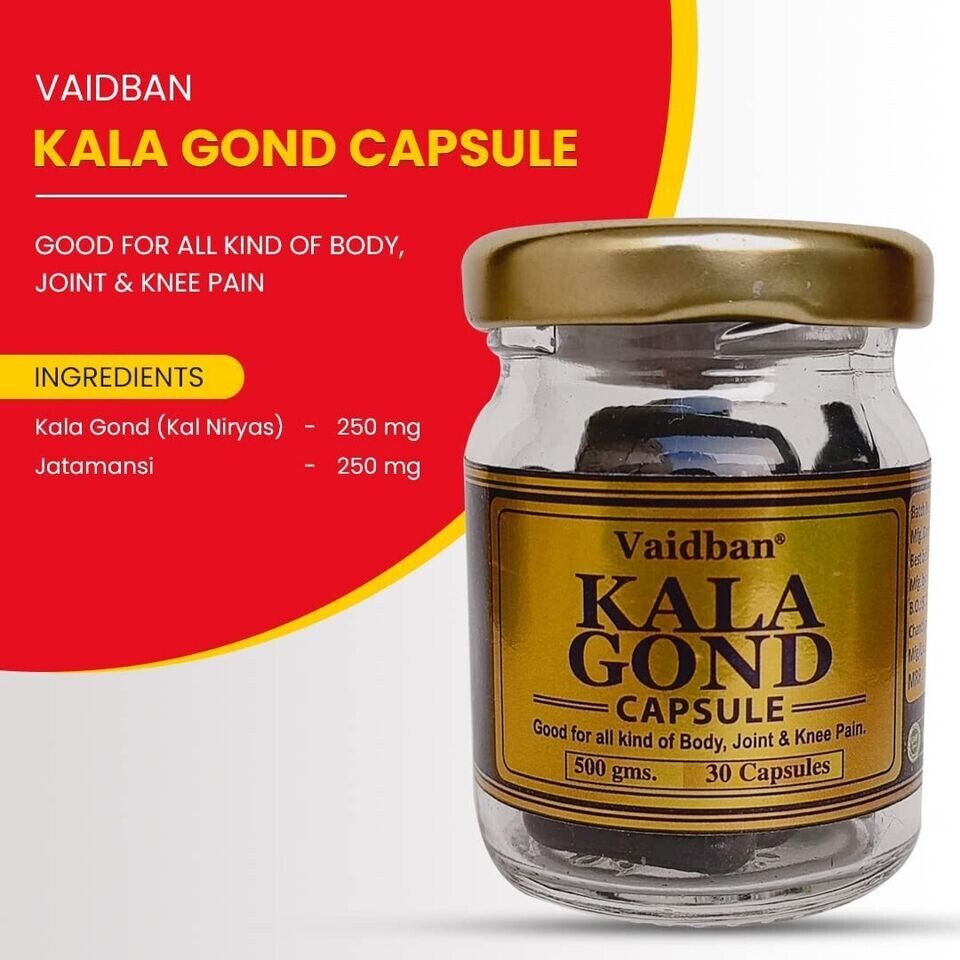 Vaidban Kala Gond 30 Capsules ( kal niryas ) gond free ship