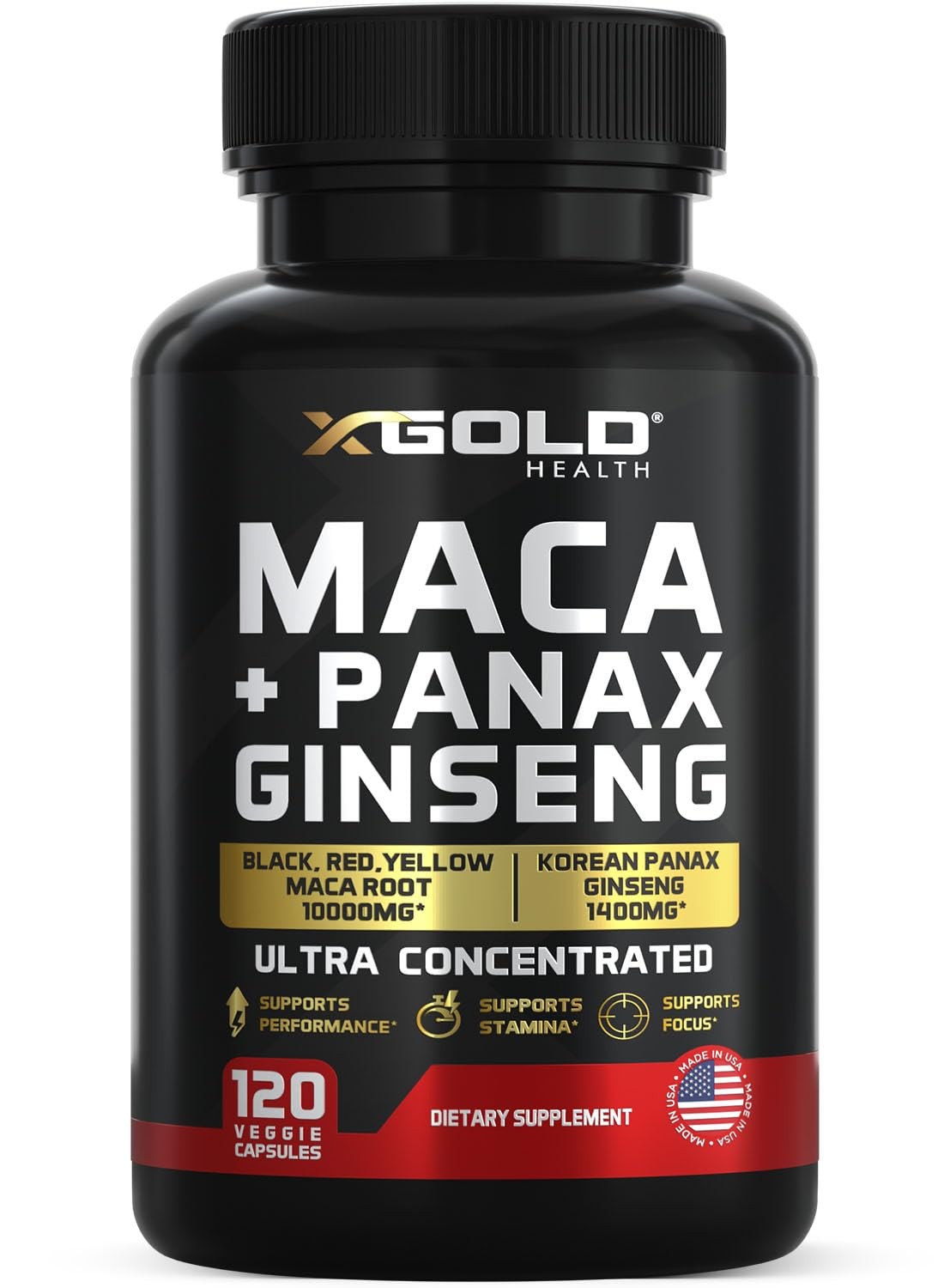Maca Root Capsules 201 Extract + Korean Panax Ginseng101 Extract 20x Concent…