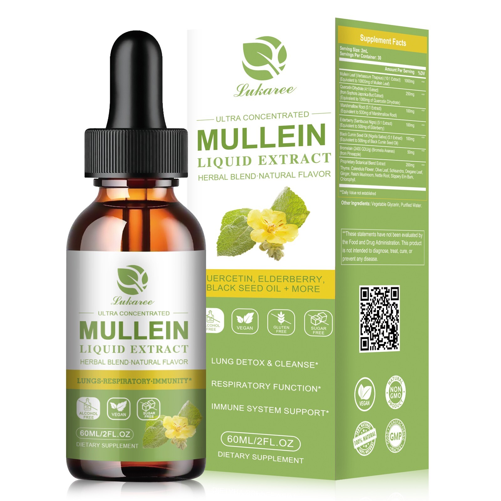 Mullein Drops for Lung-Mullein Leaf Extract Drop For Lung Cleanse Respiratory