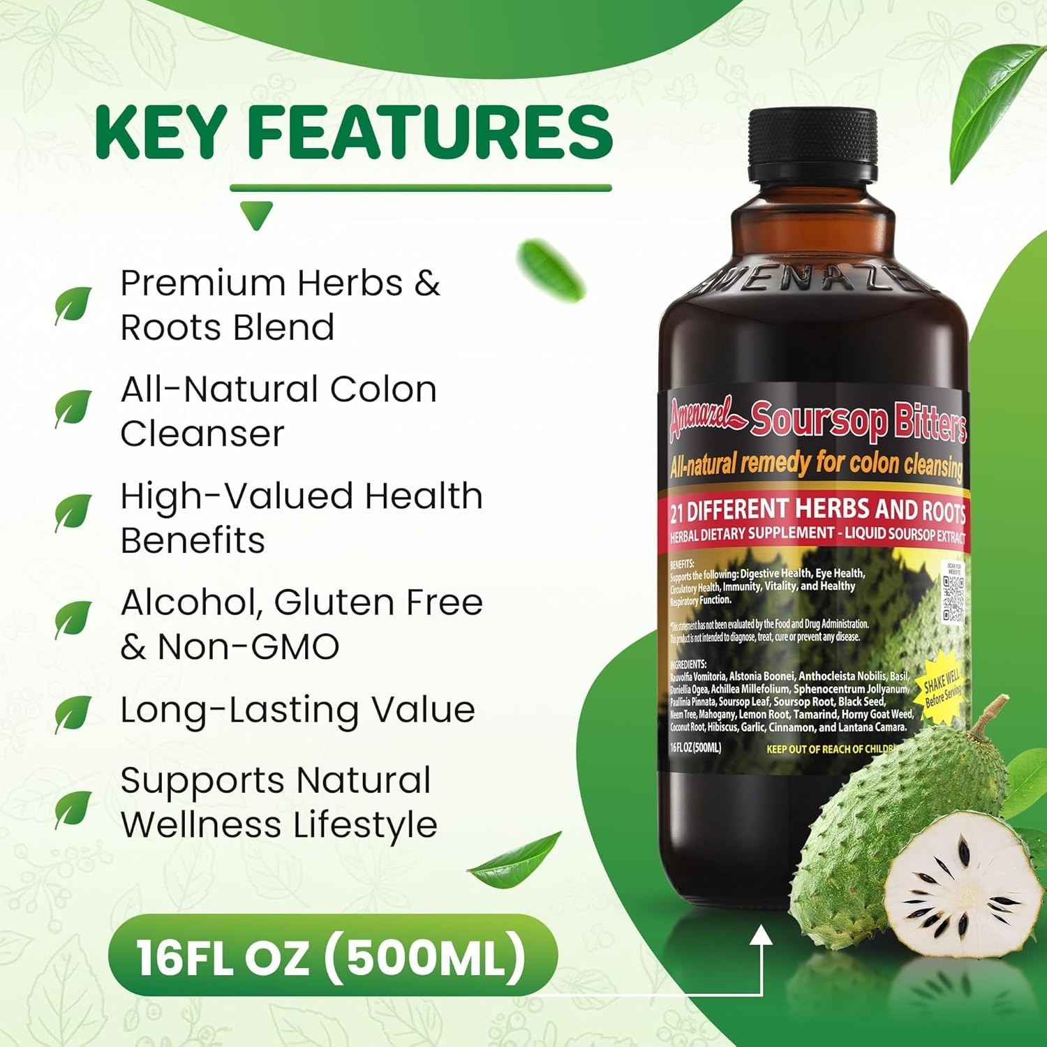 Organic Soursop Bitters, 16 fl oz/-