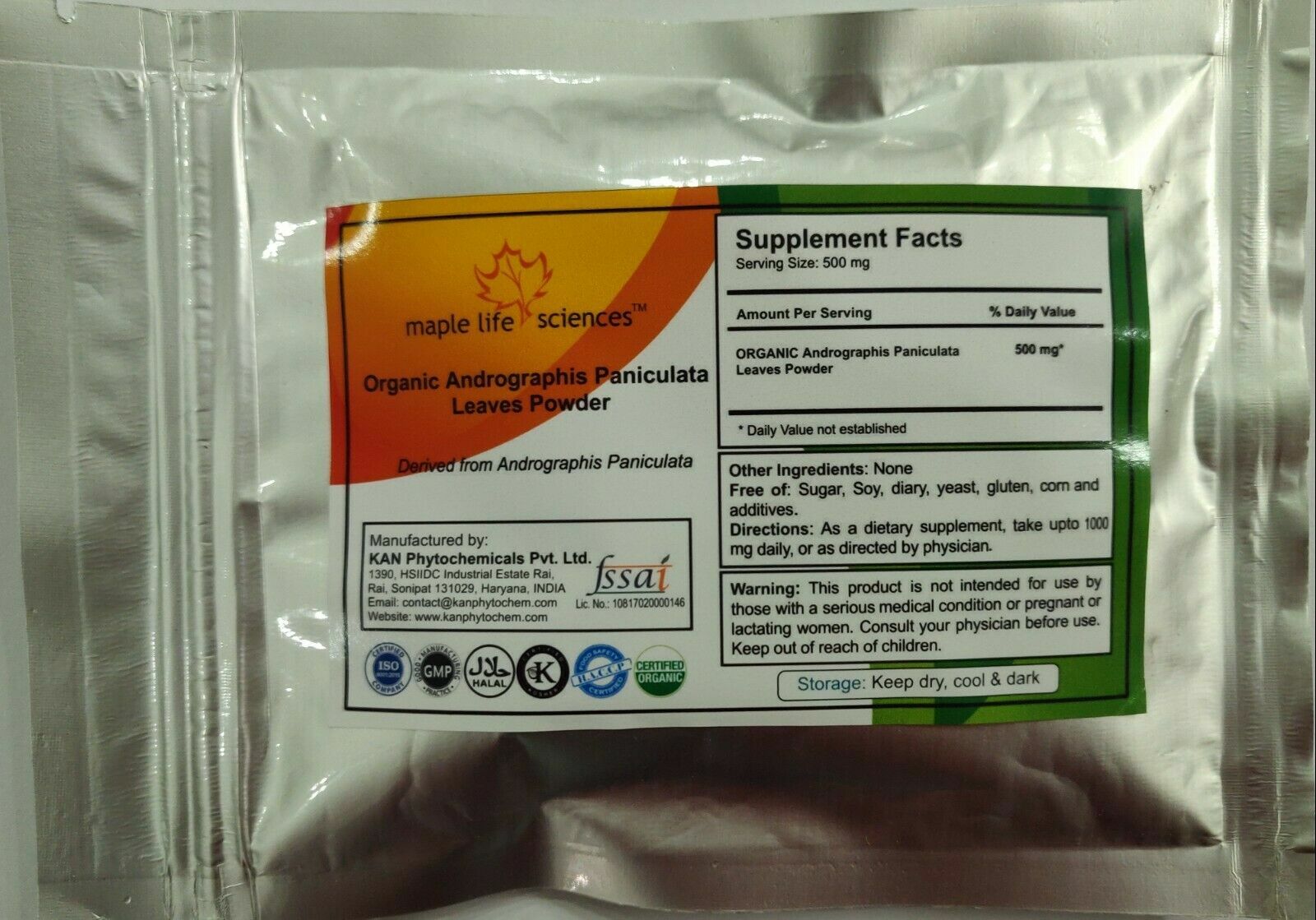 ORGANIC Andrographis Paniculata Powder For healthy digestive cardio urinary S