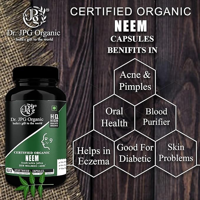 4x Dr. JPG Organic ISO & GMP Certified Neem 60 capsules