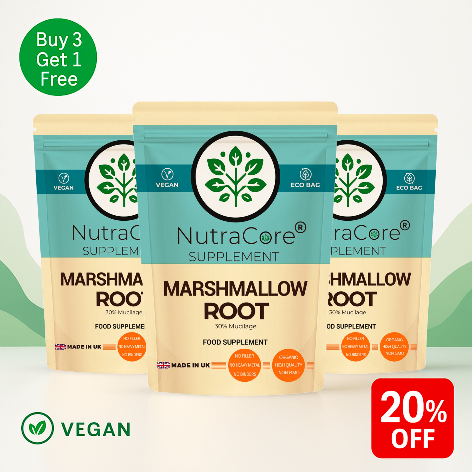 Marshmallow Root Capsules 5500mg(30% Mucilage)-Digestion & UTI Support- 90 Caps