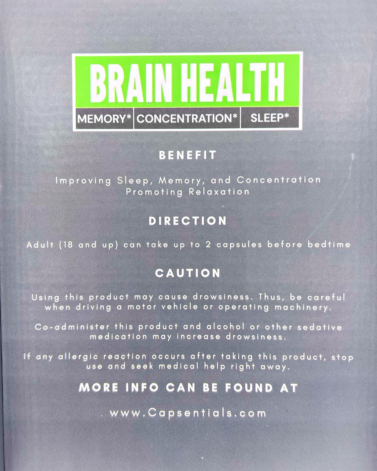 Capsentials Brain Health- Cognitive Function and Brain Health Supplements