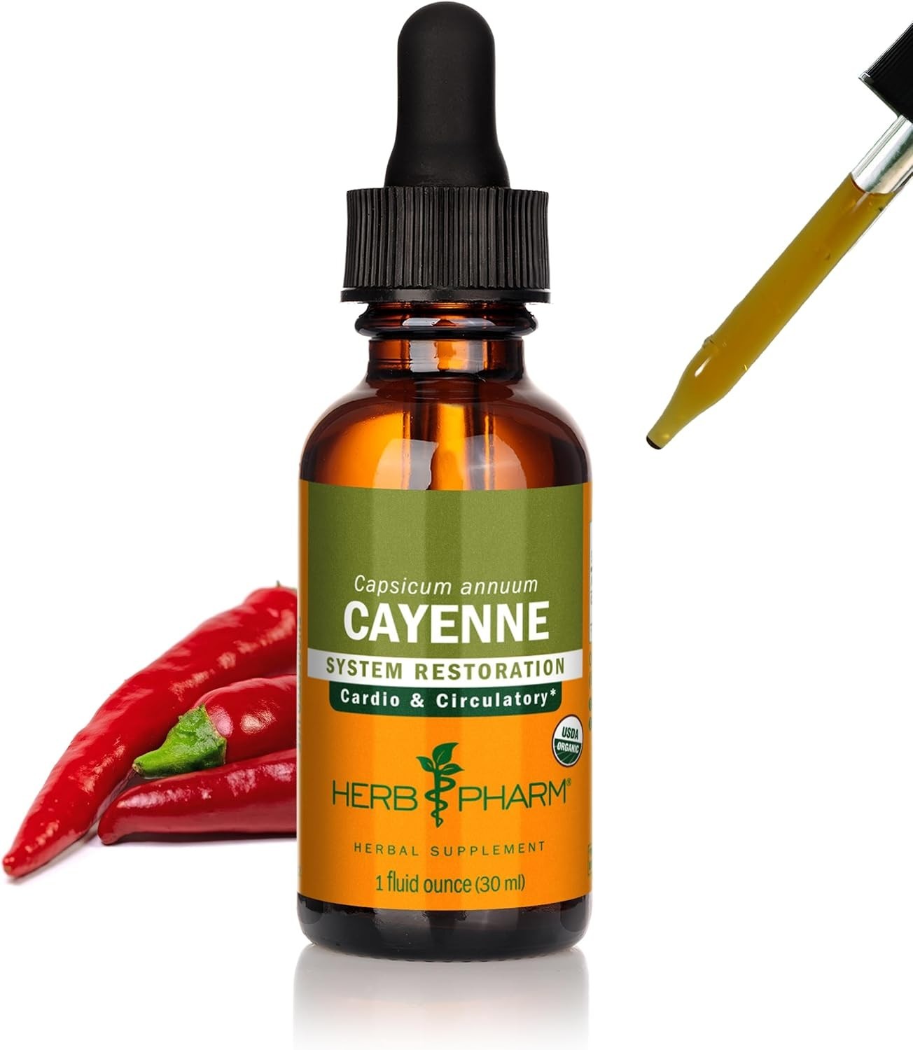 Certified Organic Cayenne Extract Drops for Cardiovascular and Circulatory Su…