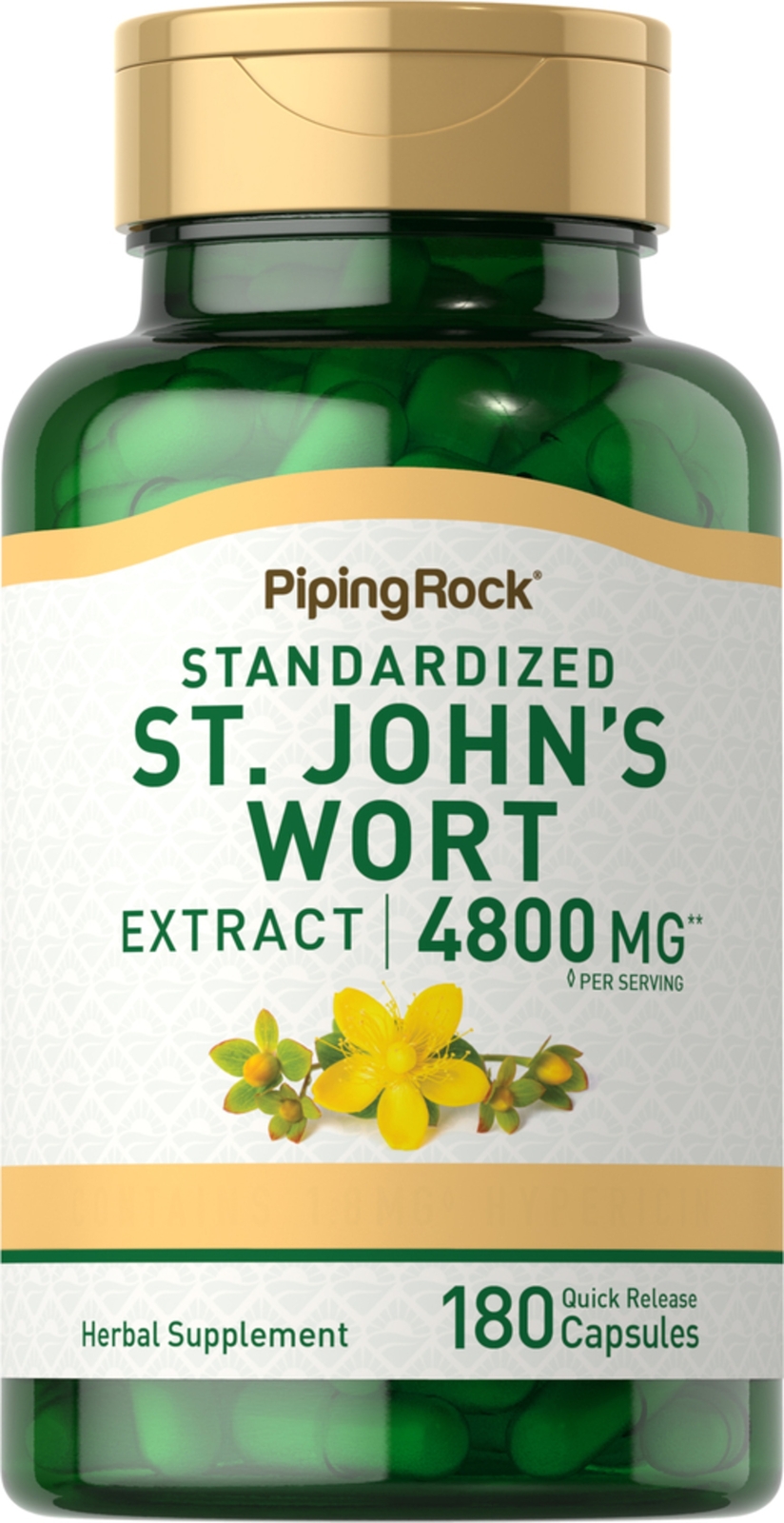 St. John’s Wort 0.3% hypericin (Standardized Extract) 300 mg, 180 Caspules