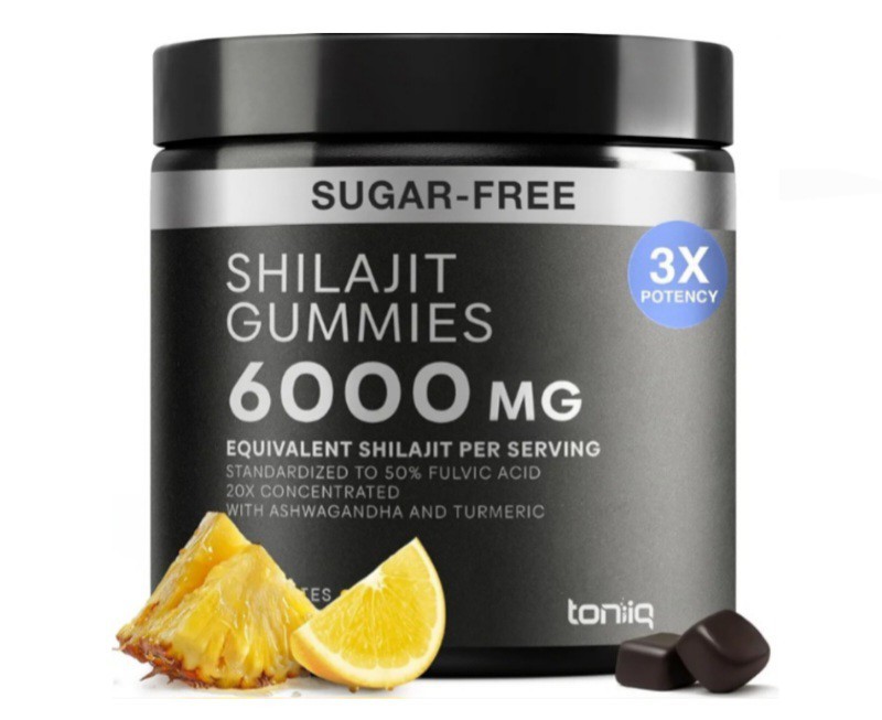 Toniiq Shilajit Gummies 6000mg Equivalent (3X Stronger) Himalayan 60 Count