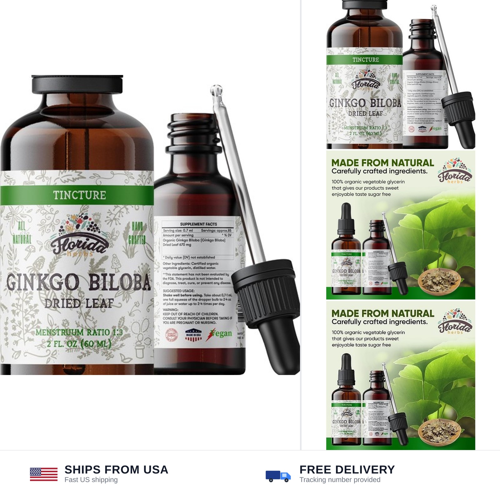 Ginkgo Biloba Tincture Organic Ginkgo Biloba Extract (Ginkgo Biloba) Dried Le…