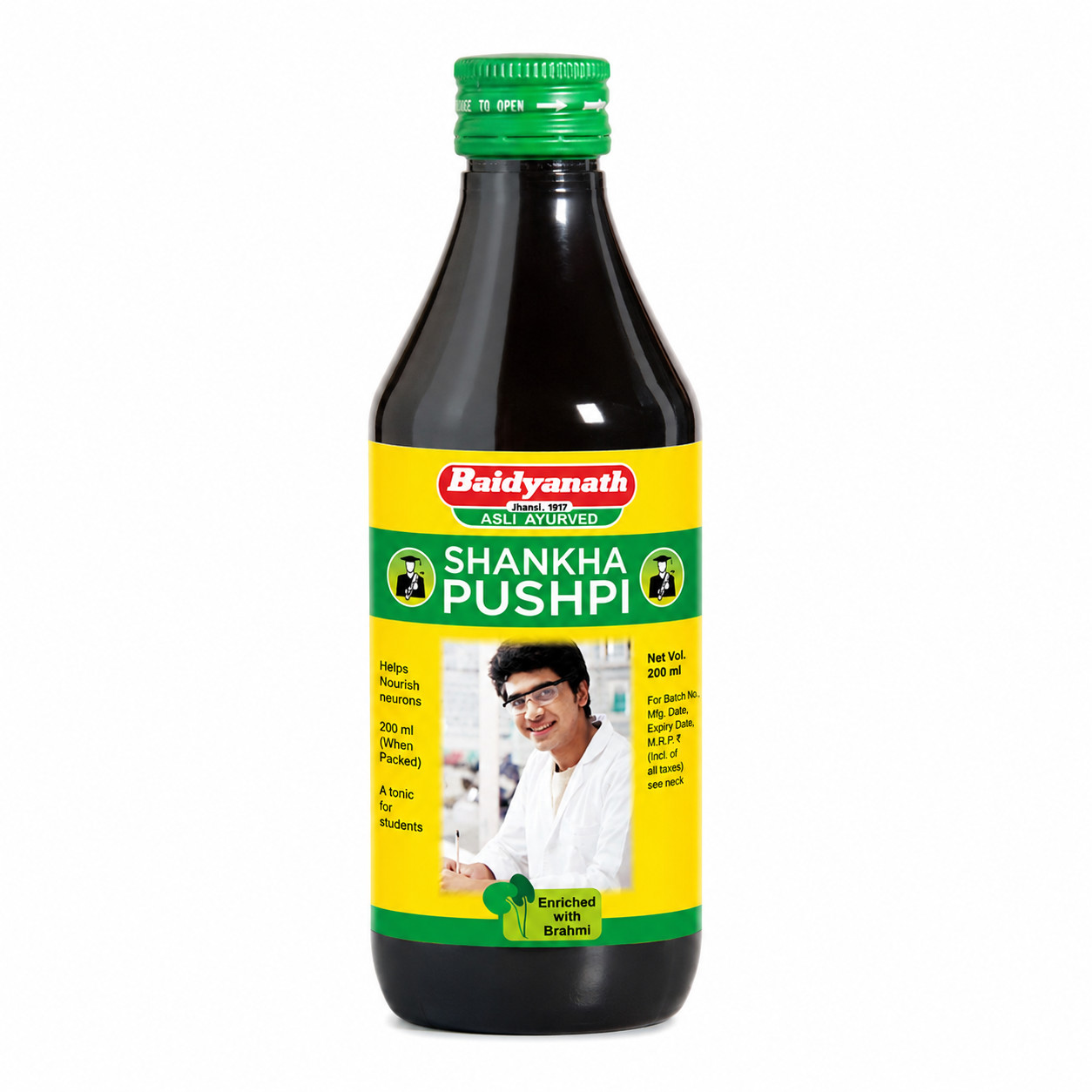 Baidyanath Shankhapushpi Syrup Ayurvedic Herbal Brain Wellness Tonic 450ml