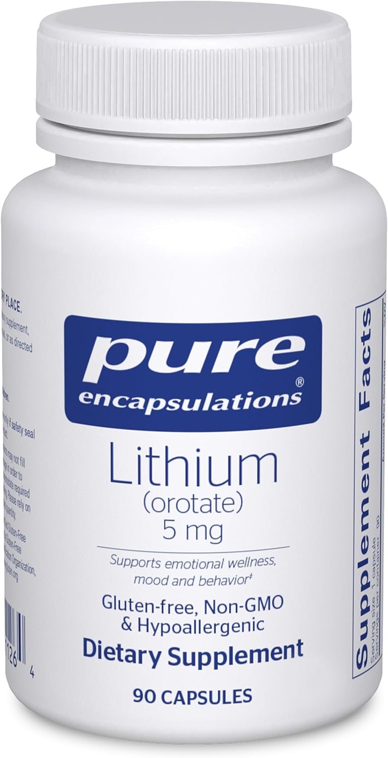 Pure Encapsulations Lithium Orotate 5 mg – Brain Support Supplement – with N-Ace