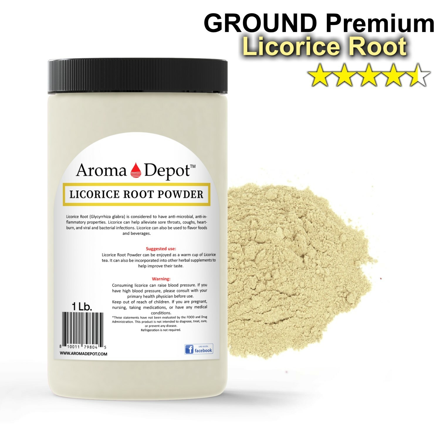 1lb Licorice Root Powder Raw Glycyrrhiza glabra 100% Premium Mulethi (Liquorice)