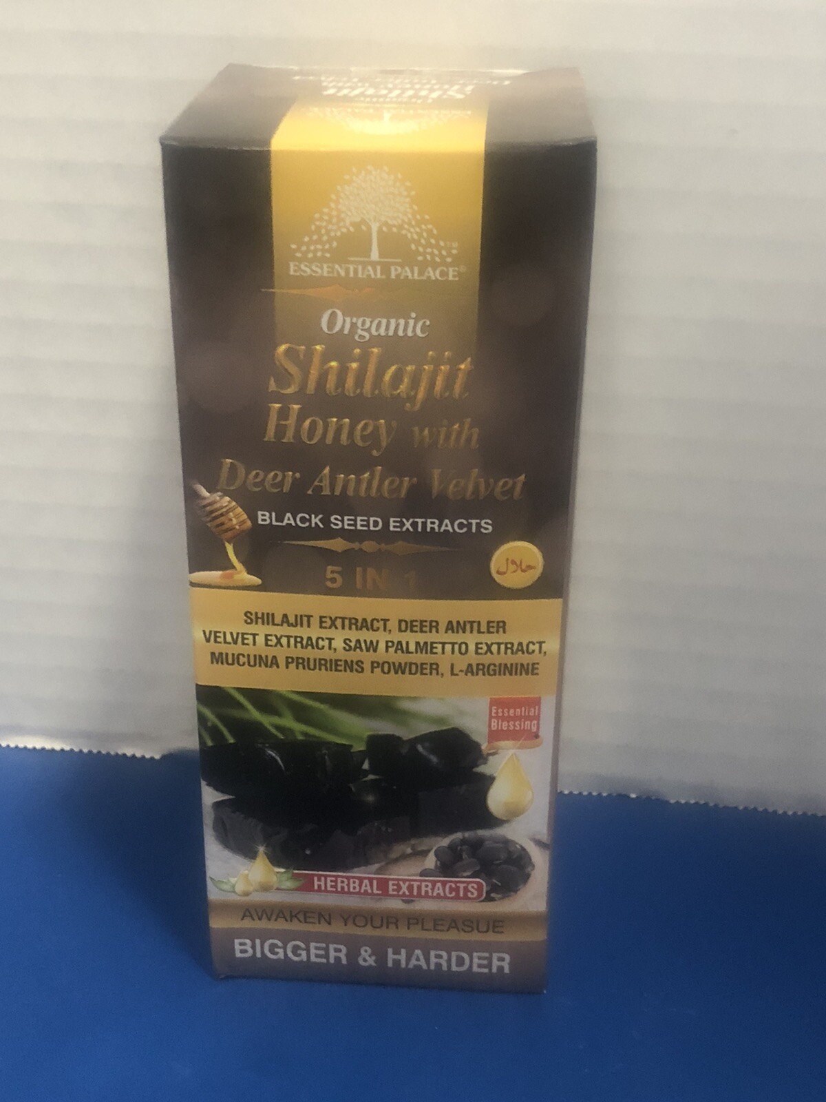 Organic Shilajit Honey With Deer Antler Velvet Black Seed Extracts 5 In 1