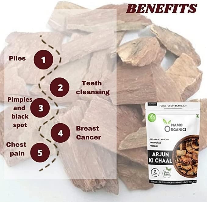 Organic Arjuna Bark 400g Namo Organics Arjun Ki Chaal Terminalia Arjuna