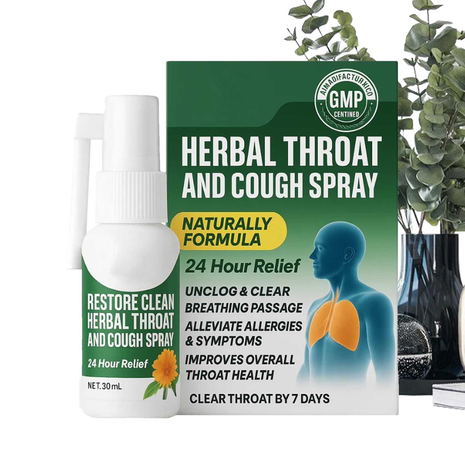 Gentle Plant-Based Throat Spray, Natural Mouth Guard Cleaning and Freshening