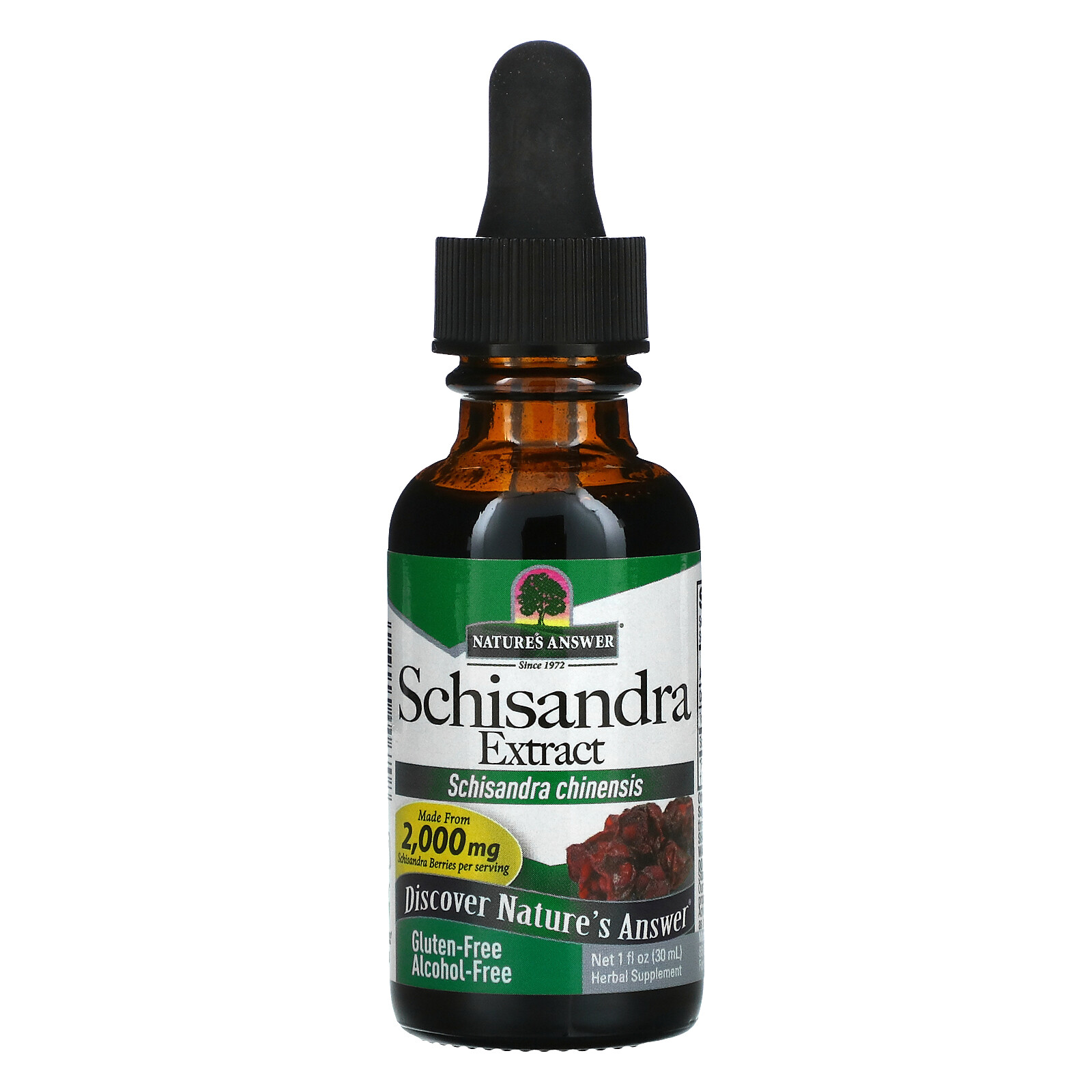 Nature s Answer Schisandra Alcohol-Free 2 000 mg 1 fl oz 30 ml Alcohol-Free,