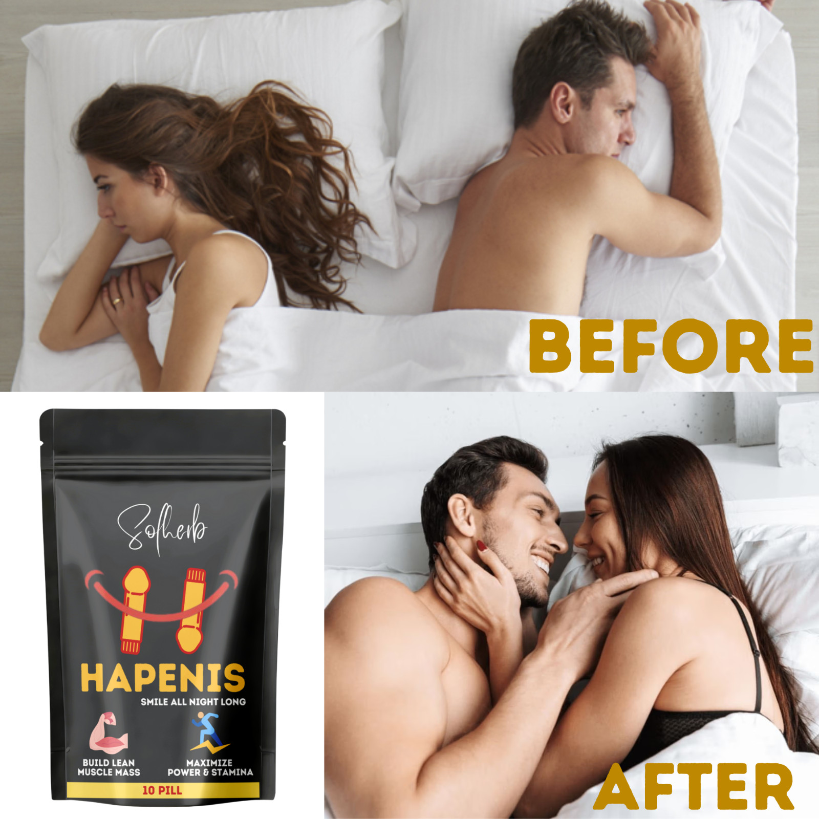 NEW . 10 Powerful Capsules . Works In 10 Minutes. Herbal Supplement for Men